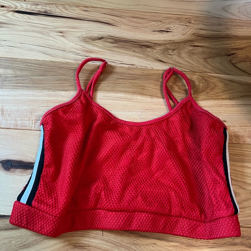 Red Mesh Bra Top
